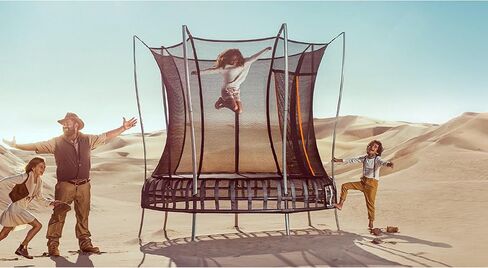 12 Ft Thunder Outdoor Trampoline with Springless Design, No Gap Netting, Galvanized Frame & Built In Games, Certified for 330 Pound Capacity in Saudi Arabia