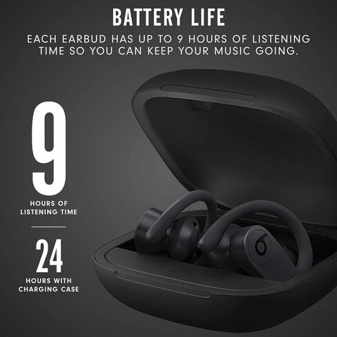 سماعات أذن Powerbeats Pro لاسلكية تمامًا وعالية الأداء تعمل بالبلوتوث باللون الأسود (متجددة) in Kuwait