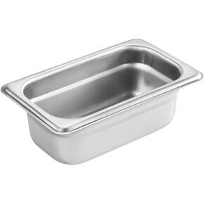 مقلاة طاولة بخار من الفولاذ المقاوم للصدأ مقاس 1/9 من New Star Foodservice، 7.0 × 4.3 × 2.5 بوصة، 18/8 من الفولاذ المقاوم للصدأ، مقياس 24، معتمدة من NSF (مجموعة من 6) in Kuwait