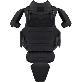 UTA Yark D-Defense Tactical Vest, RG Flame Retardant Version Full Coverage MOLLE Vest, Quick Release Adjustable Outdoor Training Cosplay Tactical Gear (Standard Version/Black) in Kuwait