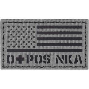 IR USA Flag OPOS O+ Blood Type Wolf Gray Grey NKA NKDA Infrared Tactical Morale Fastener Patch in Kuwait