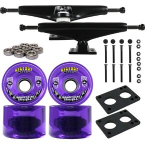 TGM Skateboards Longboard Trucks/Wheels/Bearings Black 7.0 + Bigfoot 76MM Cruisers Purple in Kuwait