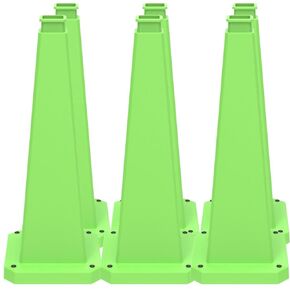 BESEA Caution Wet Floor Sign 3 Pack, 28" Heavy Duty Safety Cone with Weighted Base, Yellow 4-Sided Bilingual Warning Sign, Non-Slip Floor Safety Cone for Restaurants, Stores, Schools, Hotels in Kuwait