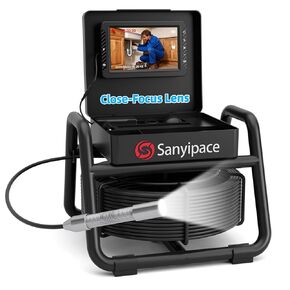Sanyipace Sewer Camera, 5" IPS HD Pipe Inspection Camera,Built-in 32GB DVR with Microphone and Speaker, 8 LED Lights,IP68 Waterproof Drain Camer for Sewer Line, Home, Duct Drain Pipe Plumbing in Kuwait