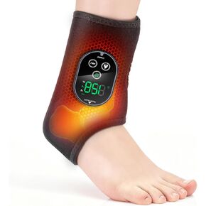 Cordless Foot Massager for Neuropathy, Rechargeable Foot and Ankle Massager for Circulation and Pain Relief, Ankle Heating Pad with Massage, Heated Ankle Brace Wrap, Black in Saudi Arabia