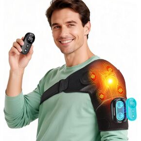 وسادة تدفئة كتف لاسلكية مع تدليك، دعامة كتف ساخنة مع جهاز تحكم عن بعد، مدلك الكتفين مع الحرارة والاهتزاز لتخفيف آلام الكفة المدورة، تخفيف آلام الكتف للرجال والنساء in Kuwait