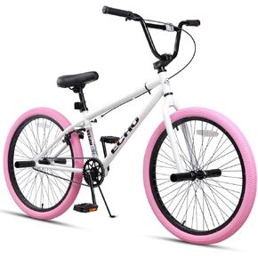 20 24 Inch Beginner BMX Bike Echo, High Tensile Steel Frame, Rear U-Brake, 4 Pegs, 85% Pre-Assembled, Unisex BMX Bicycle for Outdoor Riding in Kuwait