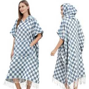 Men Women Hooded Towel Changing Wearable Cloth Swim Parka Jacket Swimsuit Bikini Coverup Dry Robe Bathing Suit Dress Wrap Plus Size for Beach Hiking Pee Surf Board Pool Shower in Kuwait