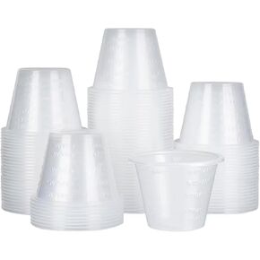 Disposable Medicine Cups 100pcs Clear Plastic Measuring Cups Graduated for Medical Purposes, Mixing Materials, DIY Arts & Crafts in Kuwait