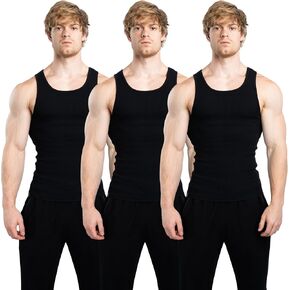 Ekkovision Lifestyle Beaters, Men's Tank Tops, Cotton Spandex Tanks for Men, Regular Fit, Ribbed Fabric in Kuwait
