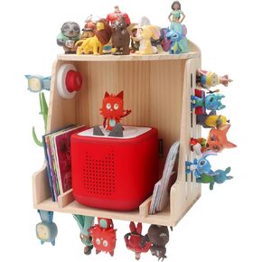 لعرض رف تخزين Toniebox 1/2 لشخصيات من 40 إلى 50 شخصية، يحمل ملحقات وحدة التحكم في الألعاب Tonieplay Story، منظم مغناطيسي خشبي مع وصول للشحن، حامل على الحائط + سطح المكتب in Kuwait