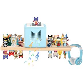 لعرض رف تخزين Toniebox 1/2 لشخصيات من 40 إلى 50 شخصية، يحمل ملحقات وحدة التحكم في الألعاب Tonieplay Story، منظم مغناطيسي خشبي مع وصول للشحن، حامل على الحائط + سطح المكتب in Kuwait