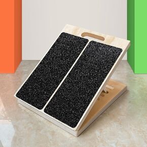 لوح خشبي مائل قابل للتعديل للقدم لتمديد ربلة الساق، سعة 440 رطل، لوح توازن من القطيفة للكاحل وتمدد للركبة والساق، القرفصاء، تمرين البيلاتيس، معدات اللياقة البدنية المحمولة (أسود) in Kuwait