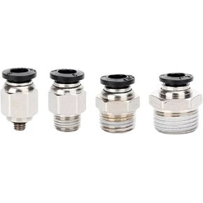 Pneumatic Pc4 6 8 10 12mm Hose Tube Black Connector Coupling M5 1/4 1/2 1/8 3/8 Male Thread 10Pcs(PC4-M5) in Saudi Arabia