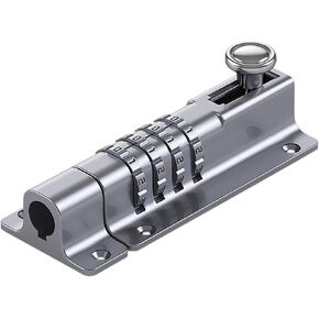 Sliding Door Lock, Bolt,Combination Locking,4 Digit Password Slide Locks,for Doors,Bedroom and Cupboards(Streamer Silver) in Kuwait