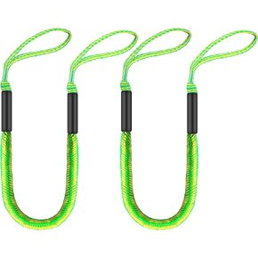 خط رصيف بنجي مع حلقات - حبل رسو مرن خفيف الوزن لرسو السفن السريع (2، أسود، 4 أقدام) in Kuwait