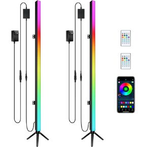 2Pack DJ Light Bars مع حامل - 39 "60led RGB تغيير اللون - التطبيق الذكي والتحكم عن بُعد - إعداد توقيت Music Sync - قذيفة من الألومنيوم ثلاثي الأبعاد قابلة للفصل لغرفة المعيشة في استوديو الحفلات. in Kuwait