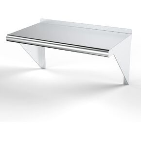 رف تثبيت على الحائط من الفولاذ المقاوم للصدأ KPS - رف تخزين مطبخ عالي التحمل معتمد من NSF مقاس 18 بوصة × 30 بوصة مع أقواس جدارية in Kuwait