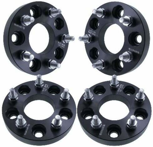 1 "5x4.75 فواصل العجلات - يناسب تشيفي كورفيت كامارو يناسب Oldsmobile يناسب بونتياك - 1 بوصة (25 مم) ، 5x120 ، 7/16" ترصيع - زوج من 2 - أسود in Kuwait