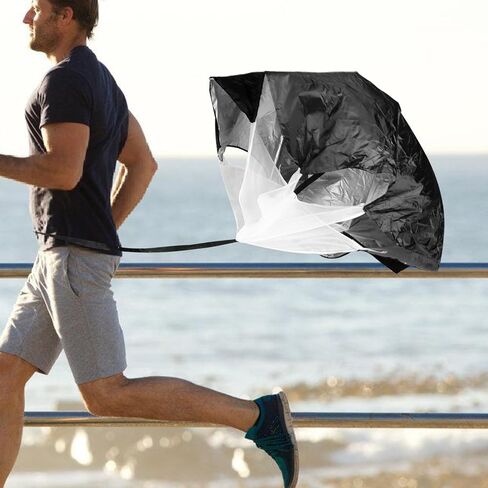 سرعة الجري مقاومة المظلة مع حزام الخصر، أسود خفيف الوزن، يساعد على سرعة كرة القدم وتدريبات الركض in Kuwait