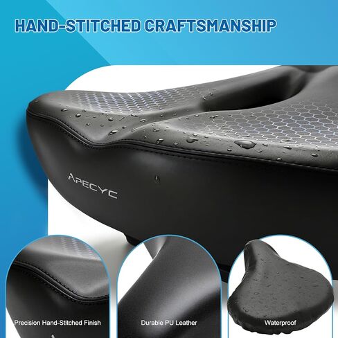 Oversized Bike Seat, Extra Thick High-Density Foam Bicycle Saddle with Dual Spring Shock Absorption, Comfort Padded Bicycle Seat for Men Women, Fit for Peloton, E-Bike, Cruiser, Stationary in Kuwait