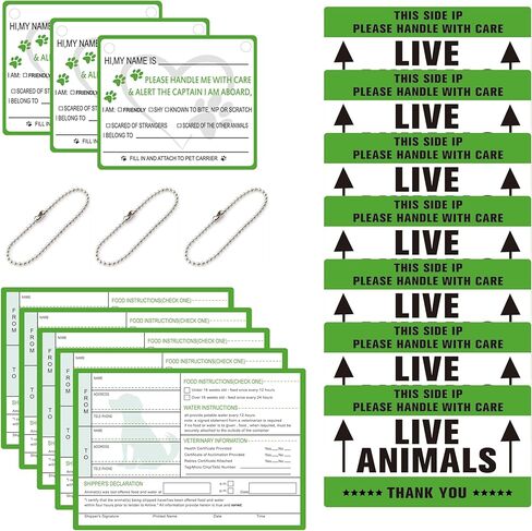 50 Pcs Live Animals Please Handle with Care Stickers Live Animal Stickers for Airline Cargo Crates - Live Animal Labels with Arrow Fragile Stickers for Travel,Dog Kennel,Cats,Pets Carriers in Saudi Arabia