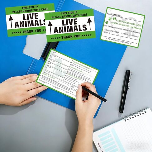 50 Pcs Live Animals Please Handle with Care Stickers Live Animal Stickers for Airline Cargo Crates - Live Animal Labels with Arrow Fragile Stickers for Travel,Dog Kennel,Cats,Pets Carriers in Saudi Arabia