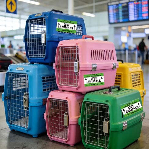 50 Pcs Live Animals Please Handle with Care Stickers Live Animal Stickers for Airline Cargo Crates - Live Animal Labels with Arrow Fragile Stickers for Travel,Dog Kennel,Cats,Pets Carriers in Saudi Arabia