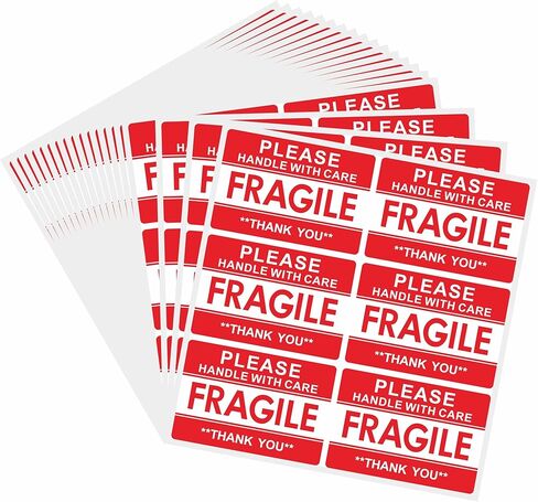 Hybsk 120pcs Fragile Stickers 2x3 inch Please Handle with Care Warning Labels for Shipping Packing Thank You in Saudi Arabia