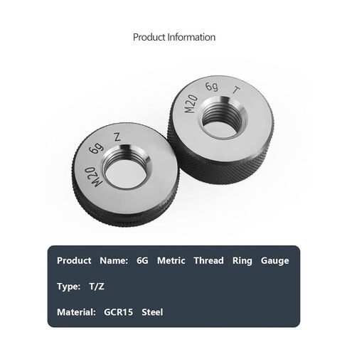 M71-M100*1.5 1SET(1*GO+1*NOGO)6G Metric Fine Tooth Thread Ring Gauge Accuracy Measure Tool(M77*1.5-6G) in Saudi Arabia