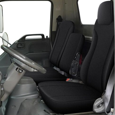 Custom Fit Seat Covers for Isuzu NPR: 2006-2019 2020 2021 2022 2023 2024 Leather Car Seat Covers Full Set Black in Kuwait