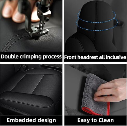 Custom Fit Seat Covers for Isuzu NPR: 2006-2019 2020 2021 2022 2023 2024 Leather Car Seat Covers Full Set Black in Kuwait