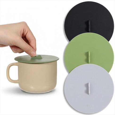 3 Pcs Silicone Cup Covers for Drinks, Reusable Silicone Lids for Cups, Colored Universal Coffee Mug Cover, Dust Proof Airtight Seal Lids for Mugs Tea Cups Coffee Cup in Saudi Arabia