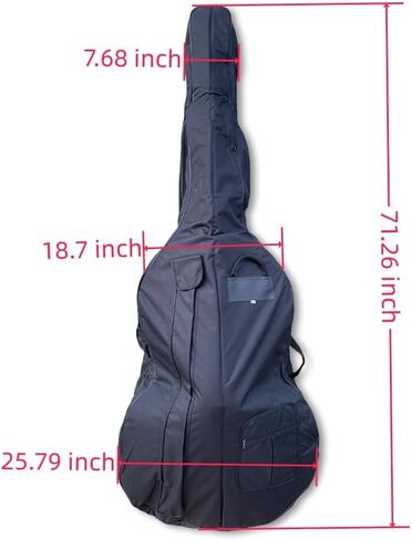 3/4 Size Upright Double Bass Gig Bag - 600D Nylon Waterproof Raincoat Design for String Instruments in Kuwait