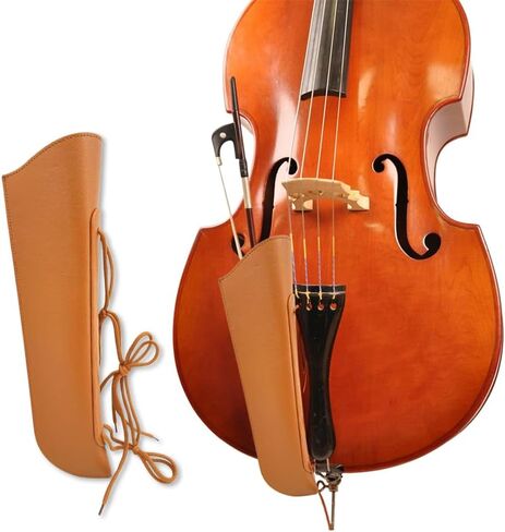 Upright Bass Bow Quiver Leather Bass Bow Case Holder for German & French Style Bows Ideal Bass Instrument Accessories (Yellow) in Kuwait