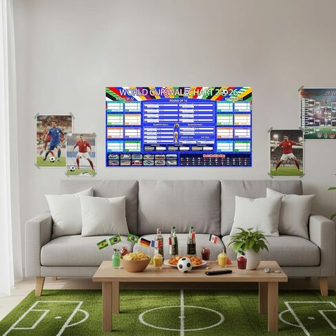 World Cup Schedule Poster 2026 & Final Round 48-Team Collection Showcase,2Pcs Functional Folded Poster&Handwritten Ballpoint Pen ,Football Tournament Schedule and Team Info Chart Gifts for Soccer Fans in Saudi Arabia