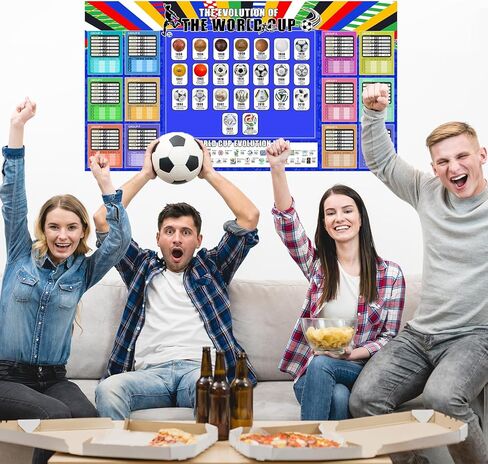 World Cup Schedule Poster 2026 & Final Round 48-Team Collection Showcase,2Pcs Functional Folded Poster&Handwritten Ballpoint Pen ,Football Tournament Schedule and Team Info Chart Gifts for Soccer Fans in Saudi Arabia