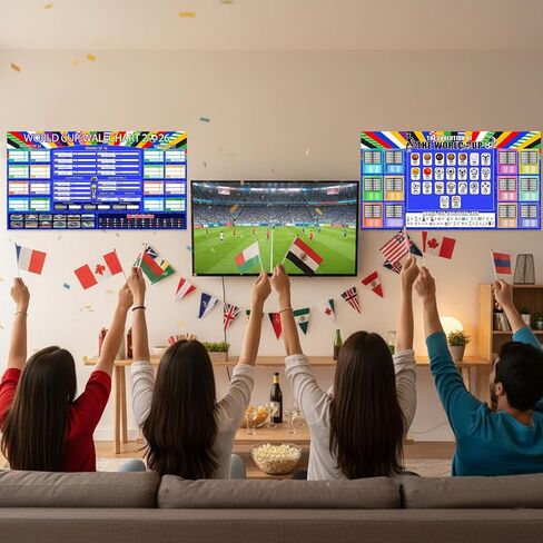 World Cup Schedule Poster 2026 & Final Round 48-Team Collection Showcase,2Pcs Functional Folded Poster&Handwritten Ballpoint Pen ,Football Tournament Schedule and Team Info Chart Gifts for Soccer Fans in Saudi Arabia
