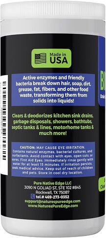تصريف الإنزيم ومنظف الصرف الصحي ومعزز البكتيريا الصديقة. كبير جدًا بوزن 2 رطل. يزيل الروائح الكريهة ويفتح الأنابيب - خزانات الصرف الصحي - خزانات المركبات الترفيهية - وأكثر من ذلك. لا المواد الكيميائية الكاوية! يذيب الدهون والزيوت والشحوم. in Kuwait
