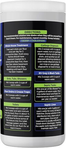تصريف الإنزيم ومنظف الصرف الصحي ومعزز البكتيريا الصديقة. كبير جدًا بوزن 2 رطل. يزيل الروائح الكريهة ويفتح الأنابيب - خزانات الصرف الصحي - خزانات المركبات الترفيهية - وأكثر من ذلك. لا المواد الكيميائية الكاوية! يذيب الدهون والزيوت والشحوم. in Kuwait
