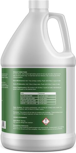 Drain and Grease Trap Maintainer- 4 Gallon (Contains 512 Treatments) - Biological Formula - Breaks Down Fats Oils and Grease - Grease Traps, Drain, Septic Systems, Sewers- Deodorizer in Saudi Arabia