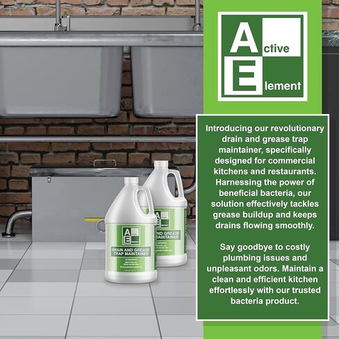 Drain and Grease Trap Maintainer- 4 Gallon (Contains 512 Treatments) - Biological Formula - Breaks Down Fats Oils and Grease - Grease Traps, Drain, Septic Systems, Sewers- Deodorizer in Saudi Arabia