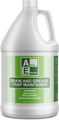 Drain and Grease Trap Maintainer- 4 Gallon (Contains 512 Treatments) - Biological Formula - Breaks Down Fats Oils and Grease - Grease Traps, Drain, Septic Systems, Sewers- Deodorizer in Kuwait