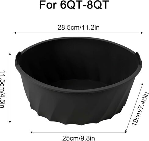 Reusable Silicone Slow Cooker Liner for 6-8 Quart Oval Crock Pot, Dishwasher Safe, for Microwave Oven Air Fryer Refrigerator Compatible, Black in Kuwait