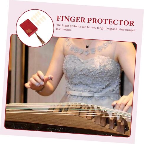 Milisten Guzheng Finger Protectors Medium Size 8pcs Set Case Professional Guzheng Nail Covers for Enhanced Performance and Fingertip Protection in Saudi Arabia
