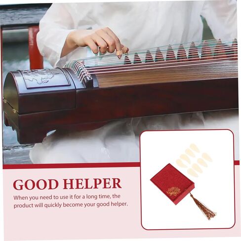 Milisten Guzheng Finger Protectors Medium Size 8pcs Set Case Professional Guzheng Nail Covers for Enhanced Performance and Fingertip Protection in Saudi Arabia