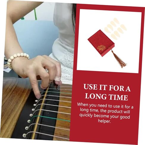 Milisten Guzheng Finger Protectors Medium Size 8pcs Set Case Professional Guzheng Nail Covers for Enhanced Performance and Fingertip Protection in Saudi Arabia
