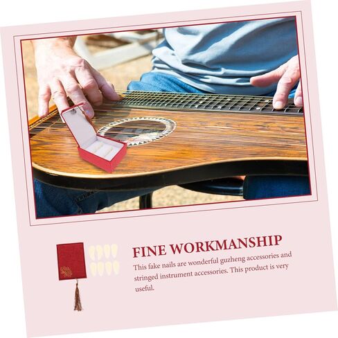 Milisten Guzheng Finger Protectors Medium Size 8pcs Set Case Professional Guzheng Nail Covers for Enhanced Performance and Fingertip Protection in Saudi Arabia