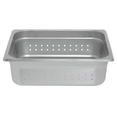 Kratos 1/2 Size Perforated Steam Table Pan 24 Gauge Stainless Steel - 4"D in Saudi Arabia