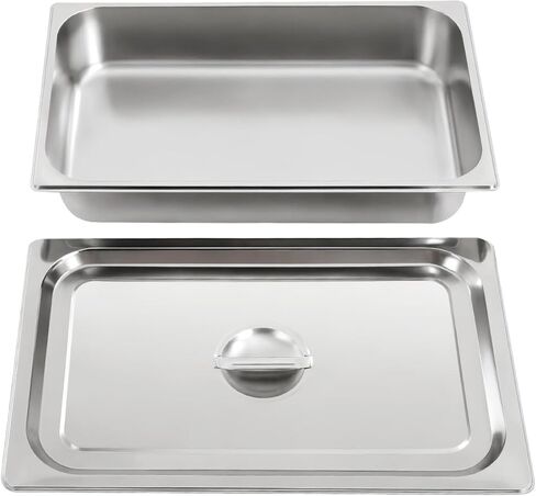 4 Pack Full Size Stainless Steel Hotel Pans, 4" Deep Steam Table Pan 21" L x 12.8" W Stainless Steel Food Storage Containers Buffet Pan with Lids for Home, Party, Restaurant, Hotel, Buffet in Saudi Arabia